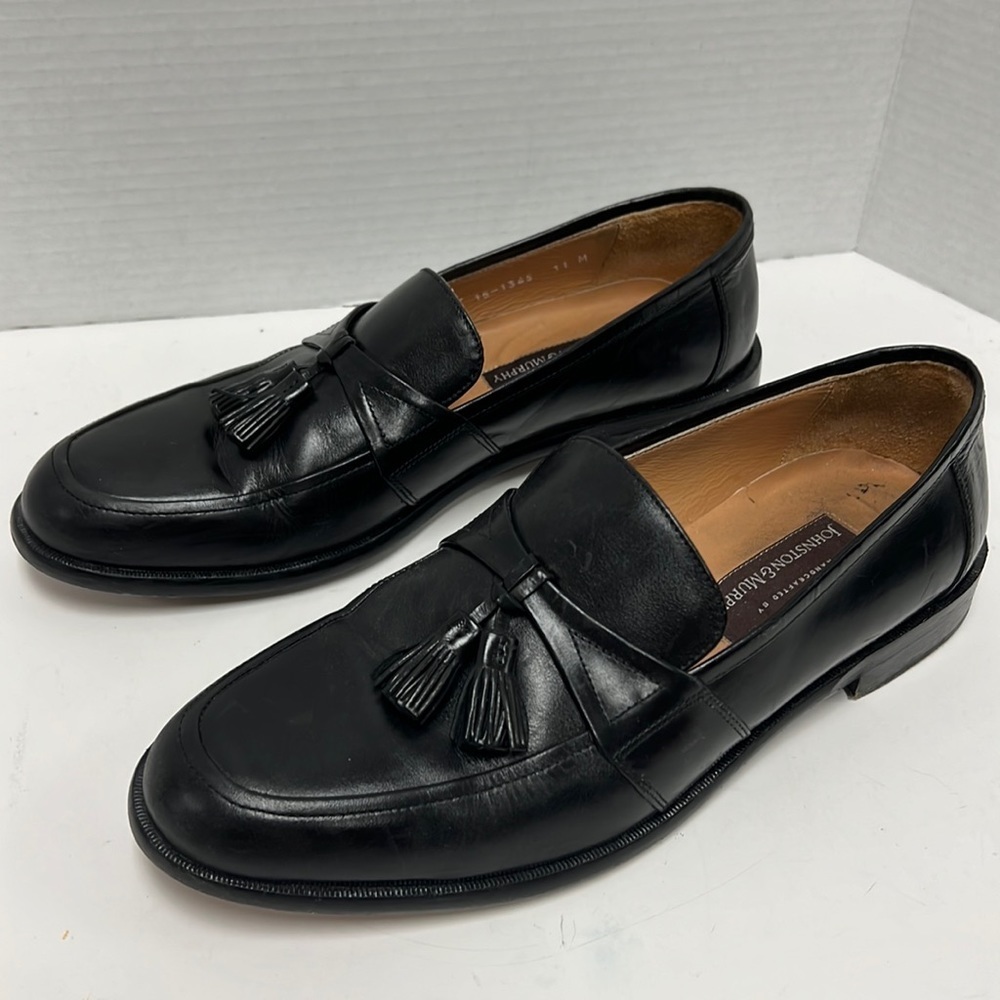 Johnston & Murphy Horner Men’s Black Leather Loafers/Dress Shoes Size 11